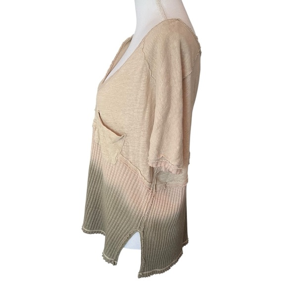 Free People We The Free Sun Dial Tee Top Sand Combo Small Bohemian Oversized - Picture 16 of 16